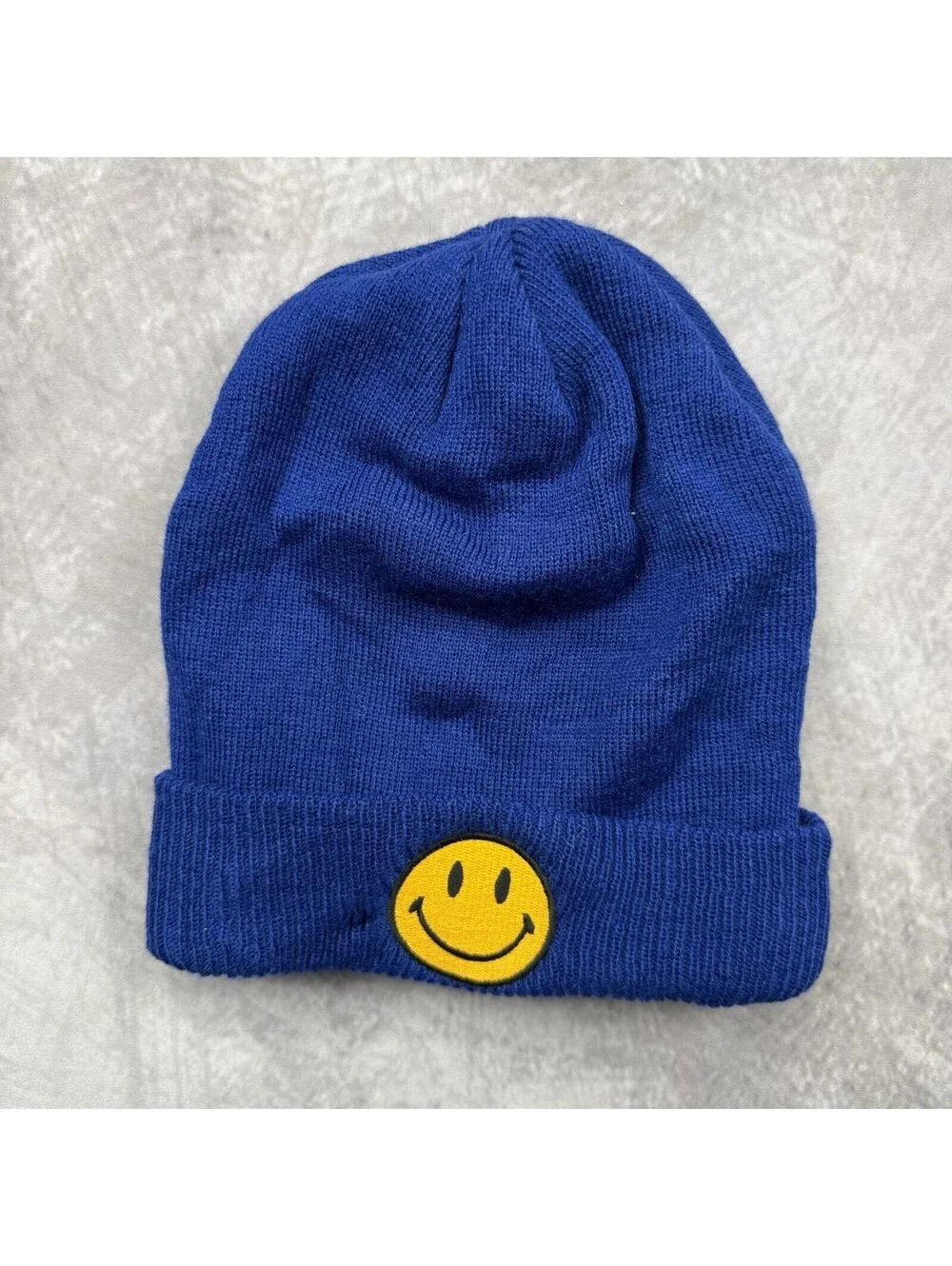 Aviator Nation Blue Acrylic Smiley Beanie